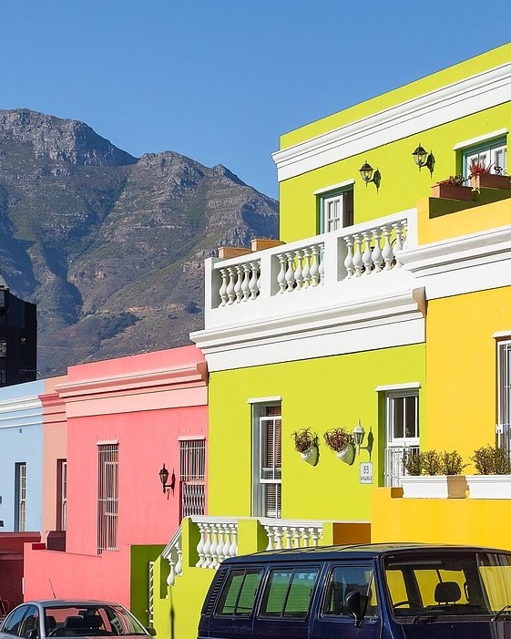 gekleurde huizen bo kaap kaapstad