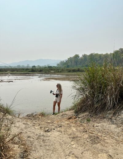 Chitwan woman by lake