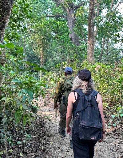 Chitwan woman walking through national park