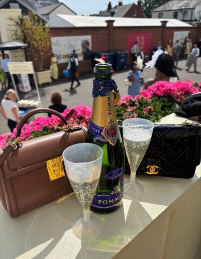 Champagne and bags royal ascot