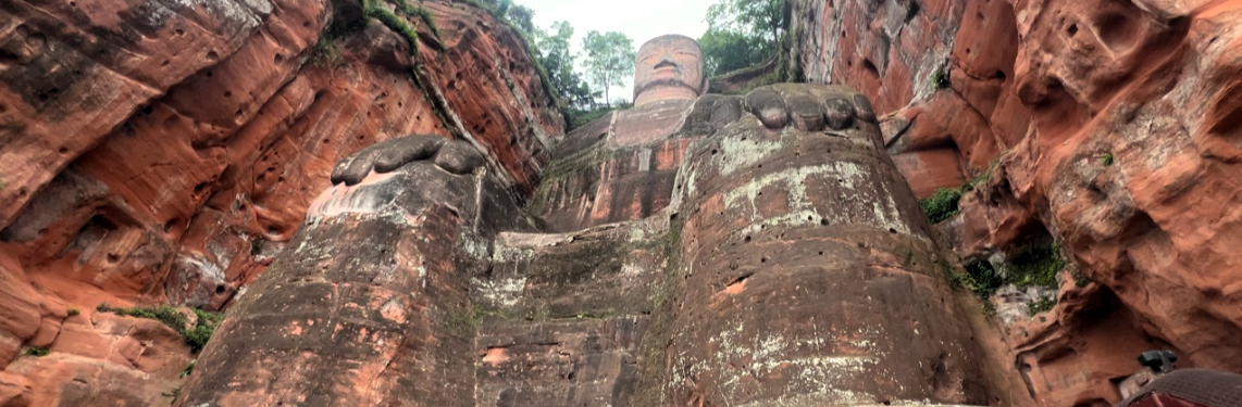 China Chengdu Leshan buddha from below